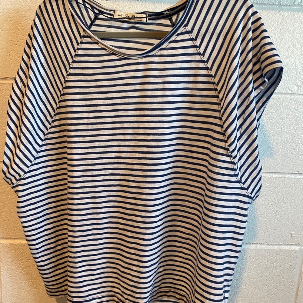 Free People Striped Oversized Shirt